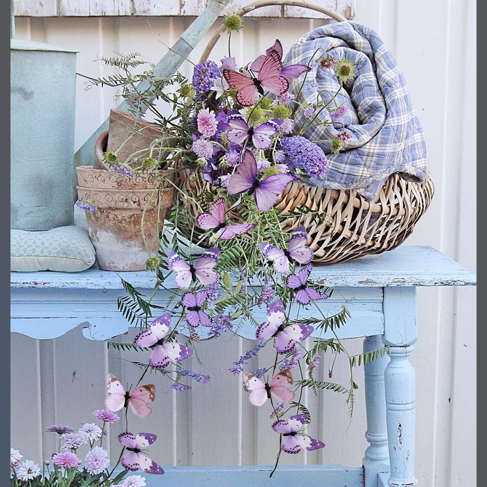 Artificial Butterfly Garland, Fake Butterfly Decorative Vines, DIY 3D Unique …