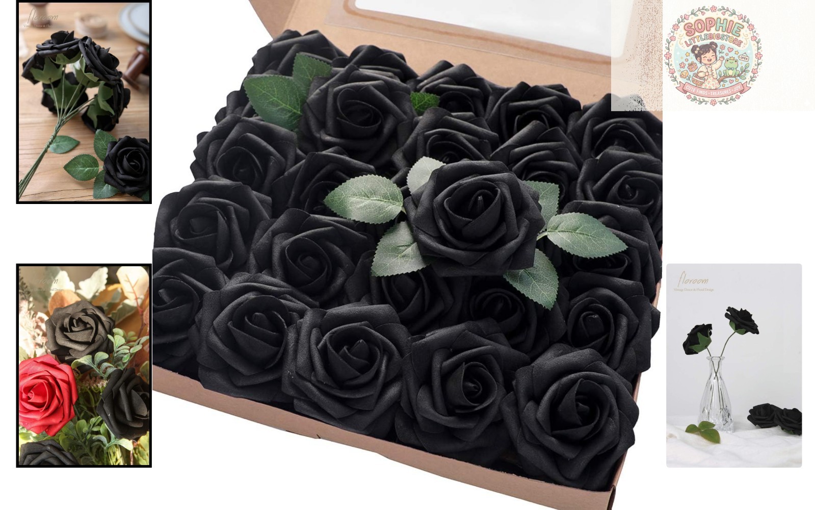 25pcs Black Foam Roses – Versatile DIY Flowers for Special Occasions
