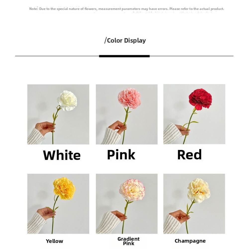 Silk Fabric Carnation Bouquet Artificial Flowers for Interior Design Use