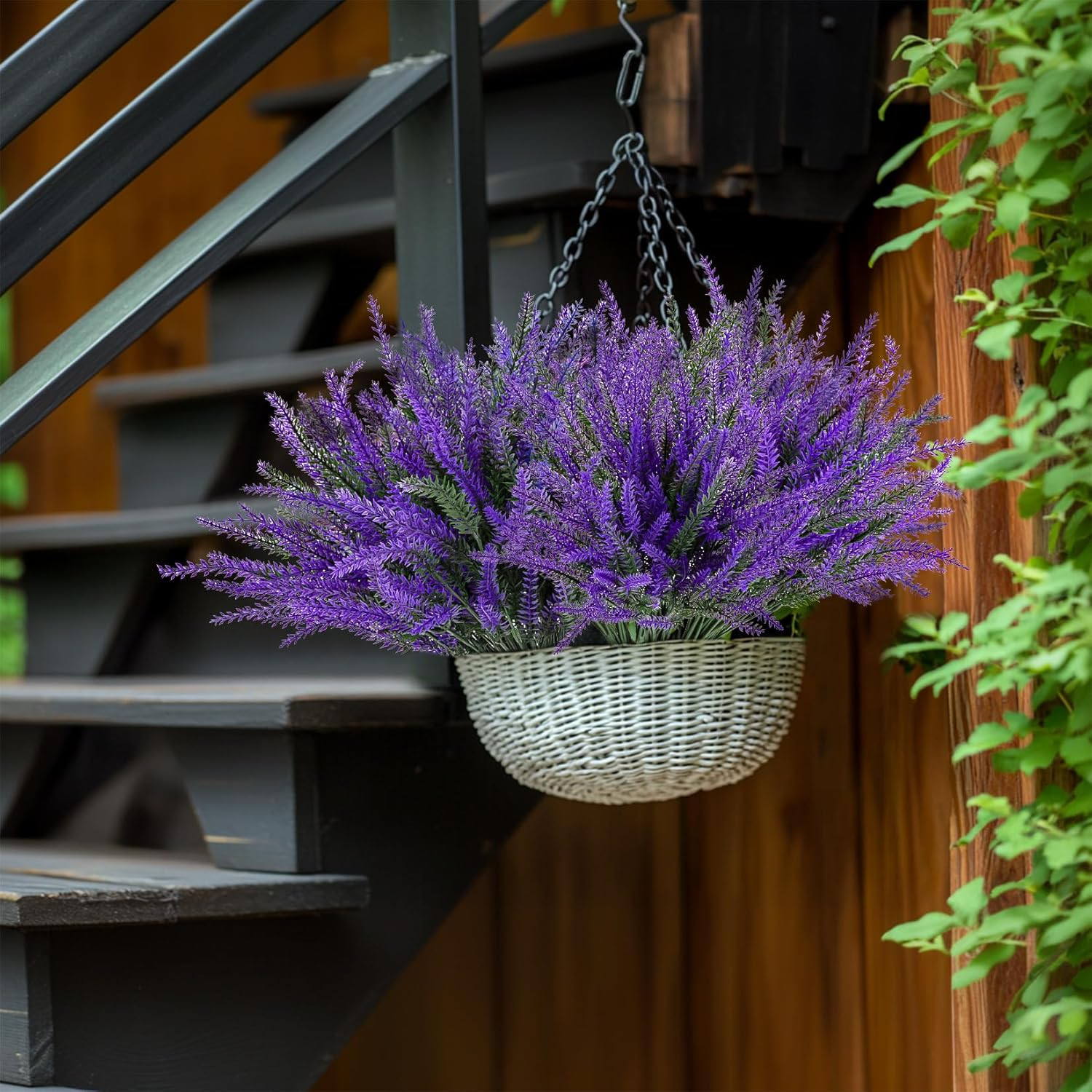 8 PCS Artificial Lavender Flowers – Faux Lavender Plants Outdoor | Purple Flower