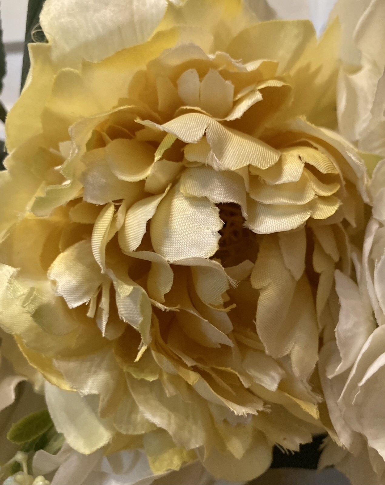 Luscious Yellow Spring And Summer Hydrangea, Rose, And Peony Wreath