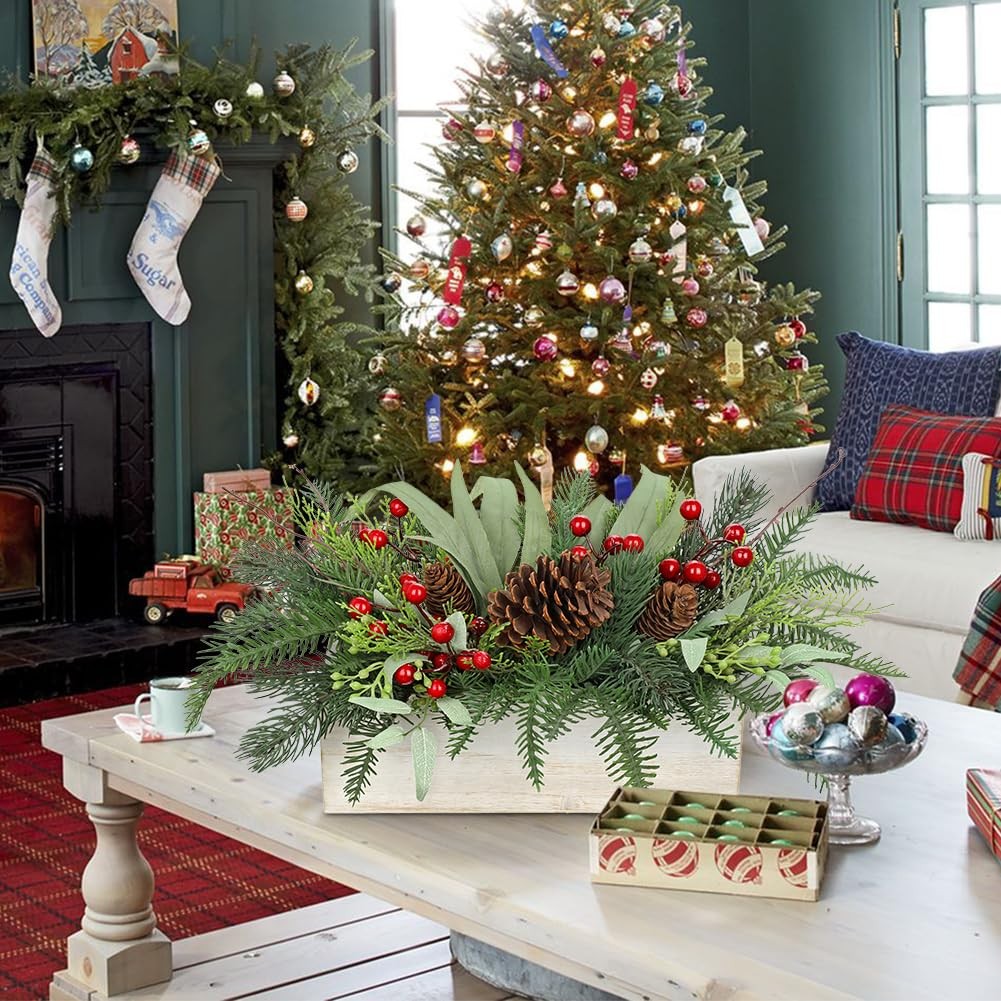 Christmas Centerpieces Mine Tree Pinecones In Pot Artificial Xmas Table Decor