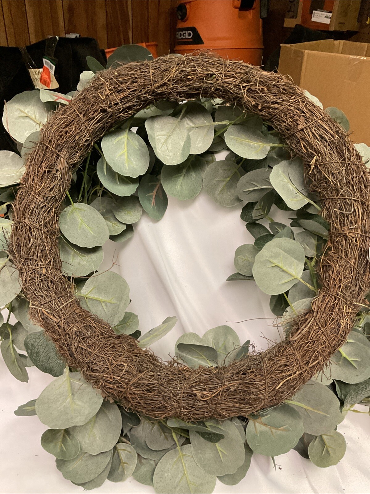 24 in. Artificial Light Green Eucalyptus Wreath