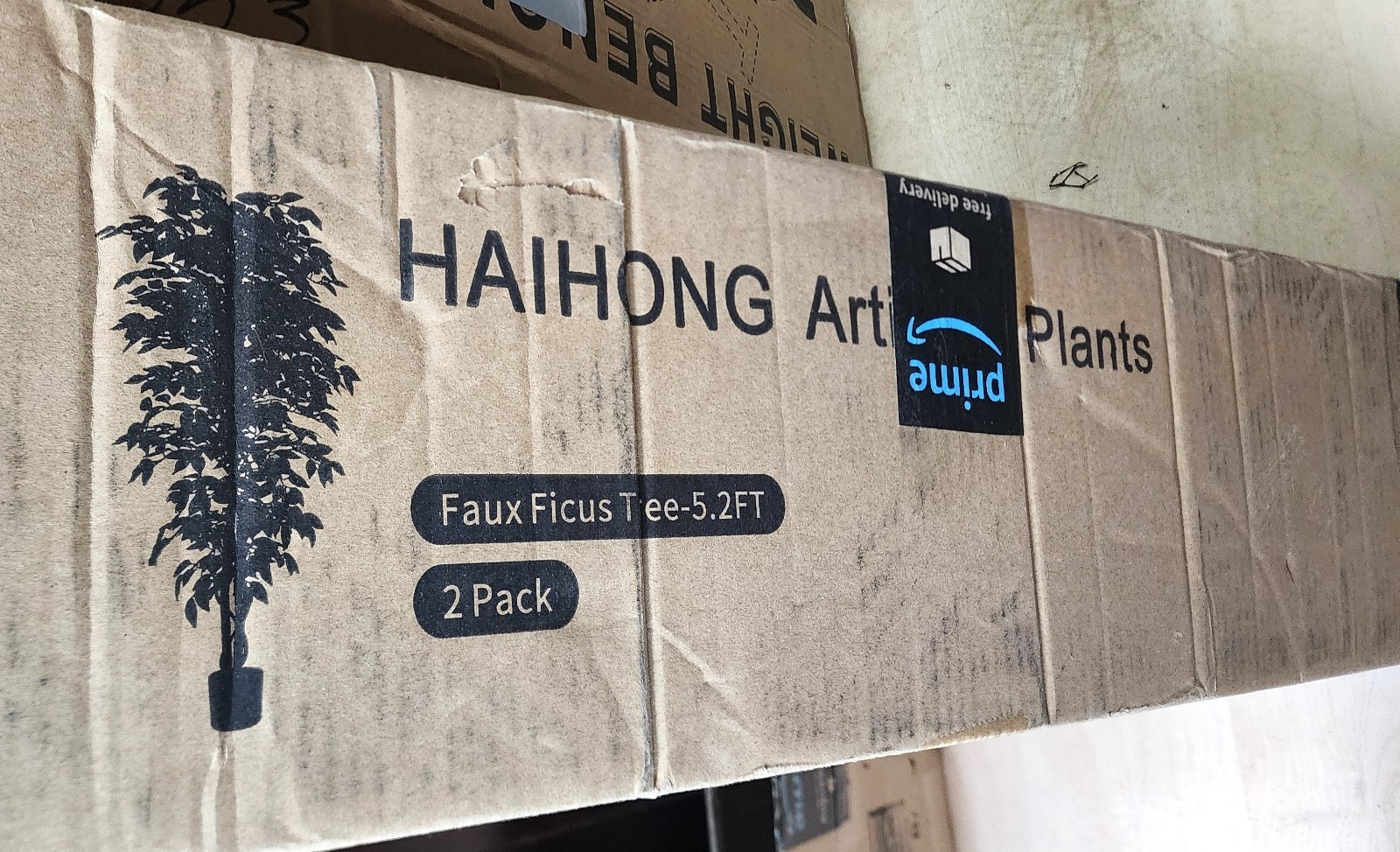 5.2FT faux Ficus Trees with Realistic Leaves and Natural Trunk ,Pickup only, 2PK