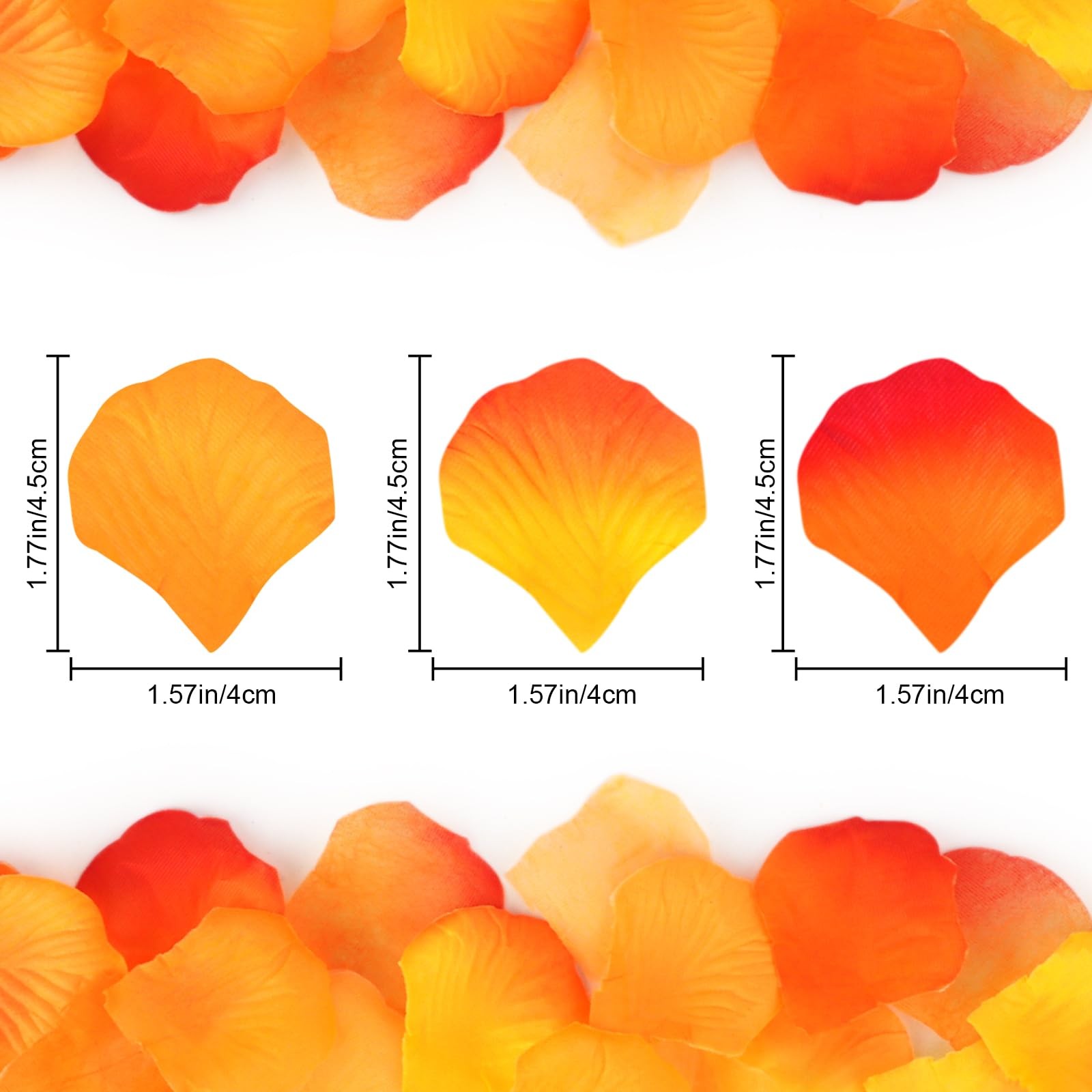 3000 PCS Orange Yellow Artificial Rose Petals Wedding Flower Decor Supplies