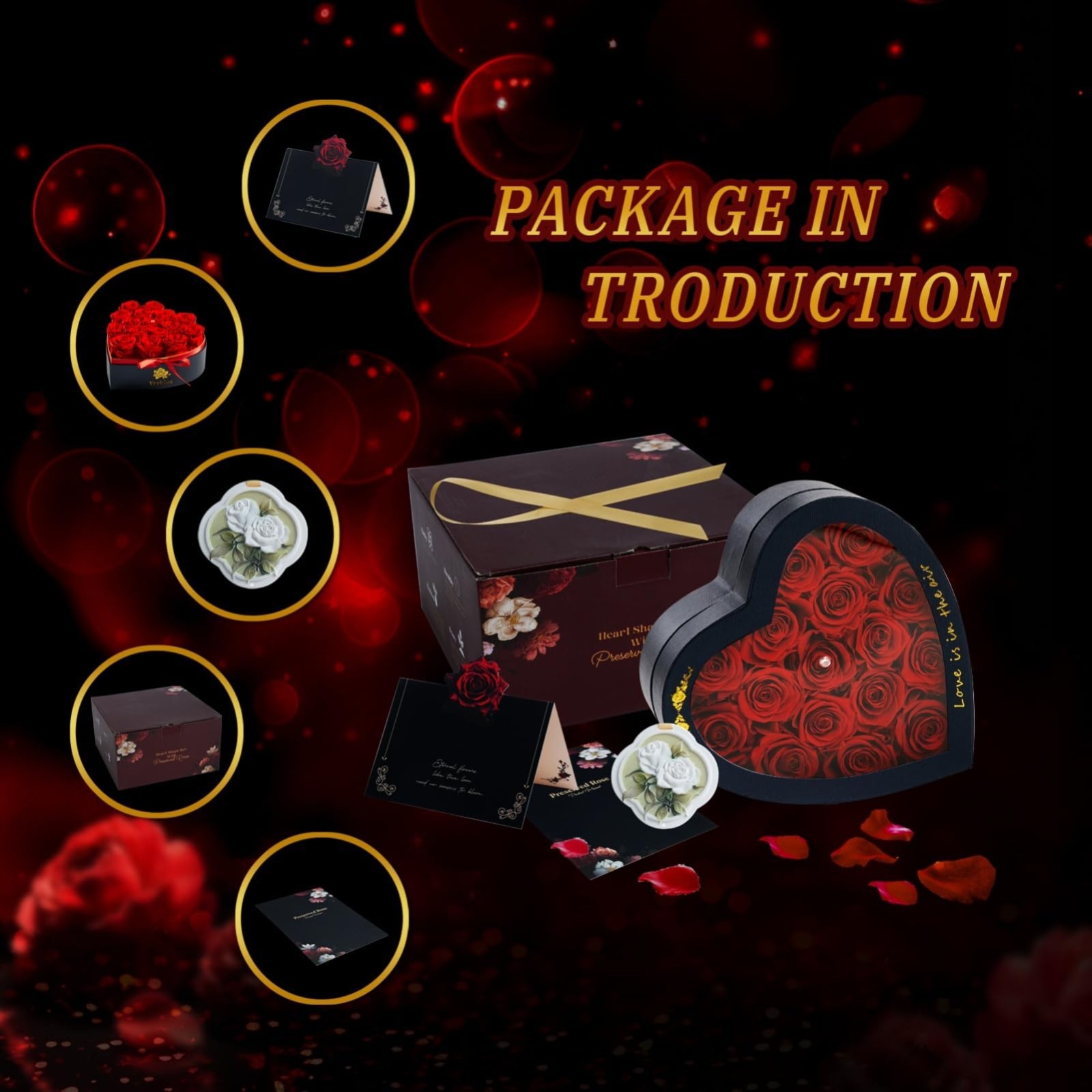 Heart-Shaped Box of 16 Preserved Red Roses – Real Immortal Flowers for Gifts, Ho