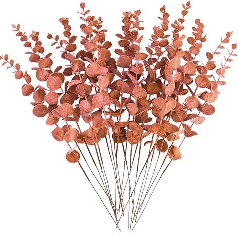5/10/20Pcs Artificial Eucalyptus Stems Green Leaves Wedding Home Vase Decor