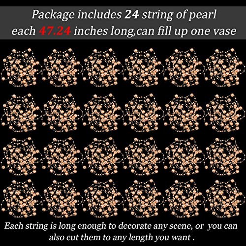 Artificial pearl bead garland floating candle vase decor