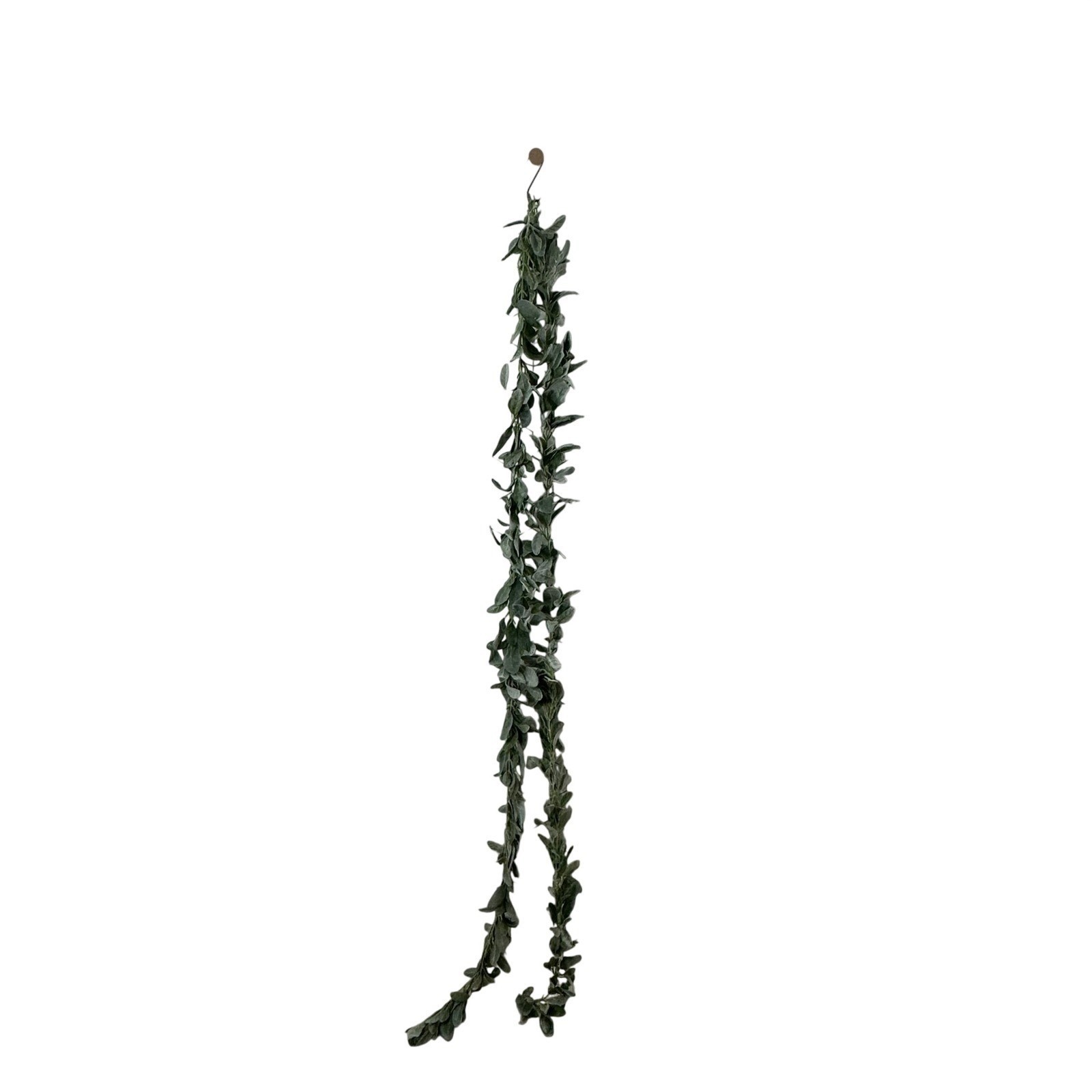 Faux Lambs Ear Set of 2 Garland 60 Inch Artificial Flocked Sage Green Farmhouse