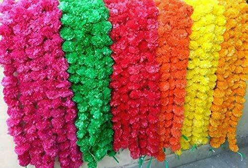 50 Pc Set Indian wedding mehndi party decorative floral plastic marigold garland