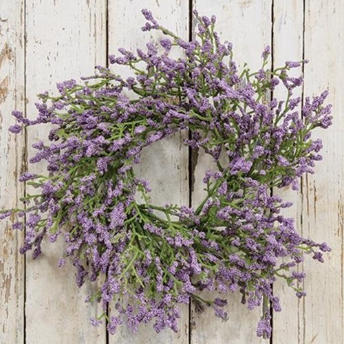 NEW PURPLE CANDLE RING ASTILBE BUDS 3″ INSIDE x 10″W Spring Summer Decor Cottage