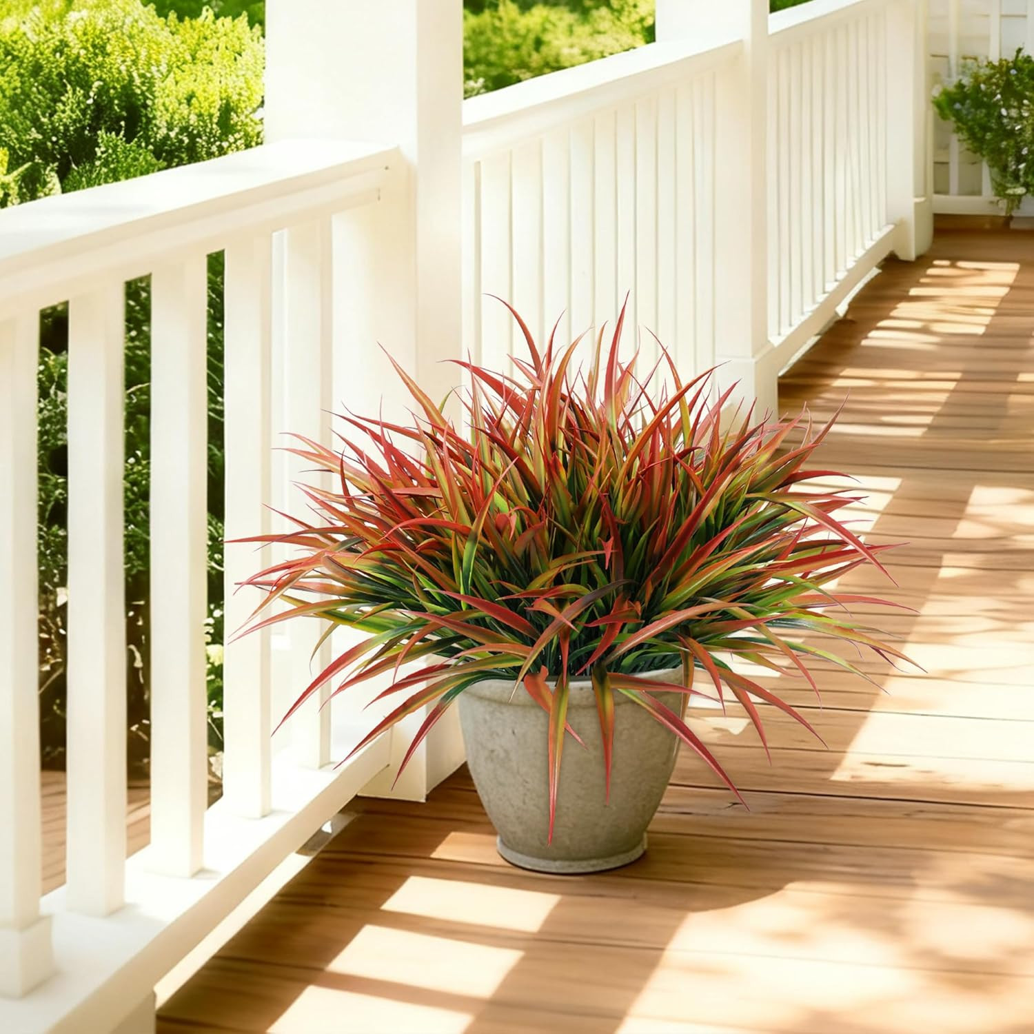 Ivydale 12Pcs Fake Plants Outdoor Artificial Plastic Grass Spring Decoration UV