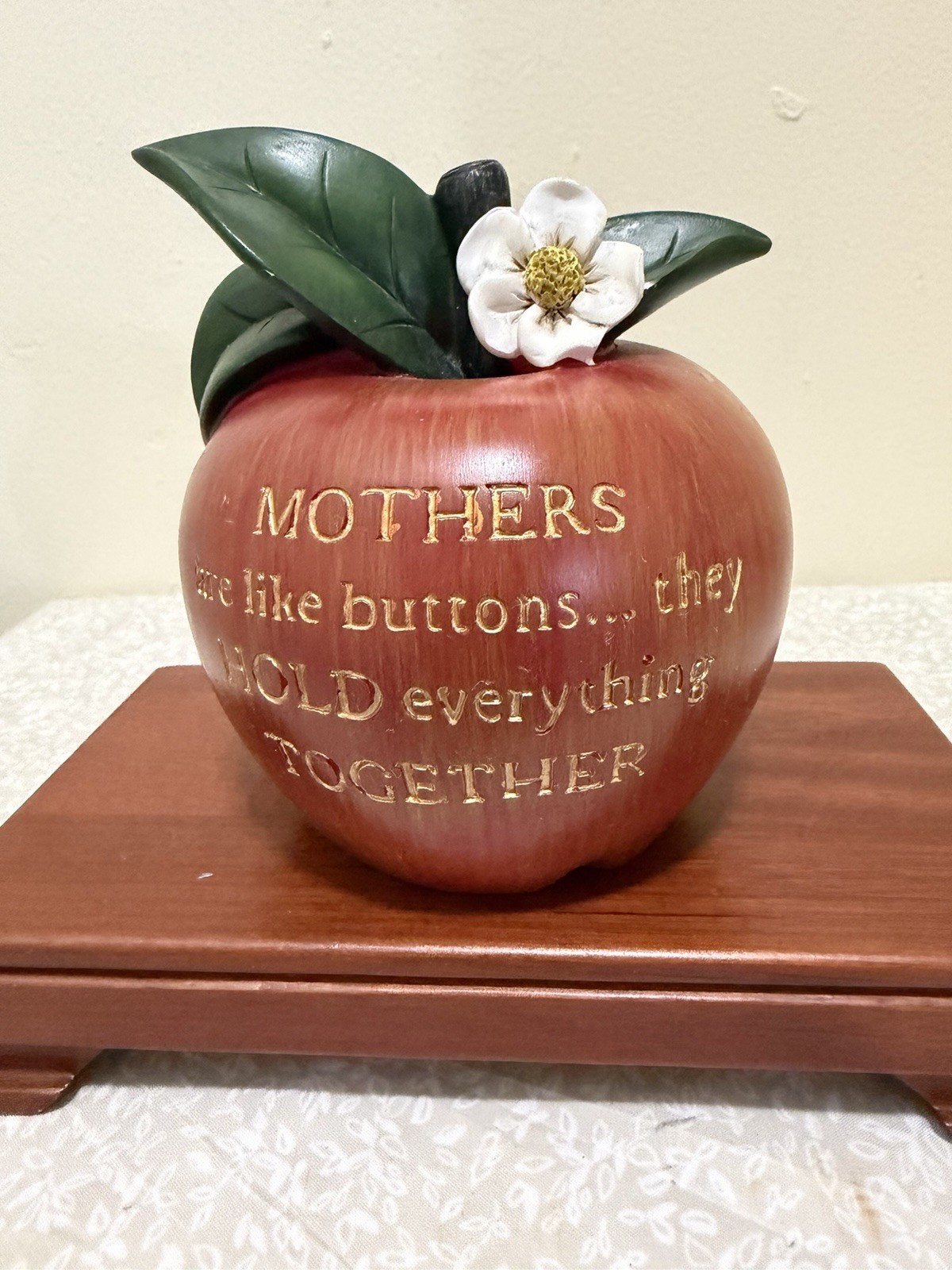 Decorative Apple Whit Leaves & Flower For Mothers Day or For Any Occasion Mom