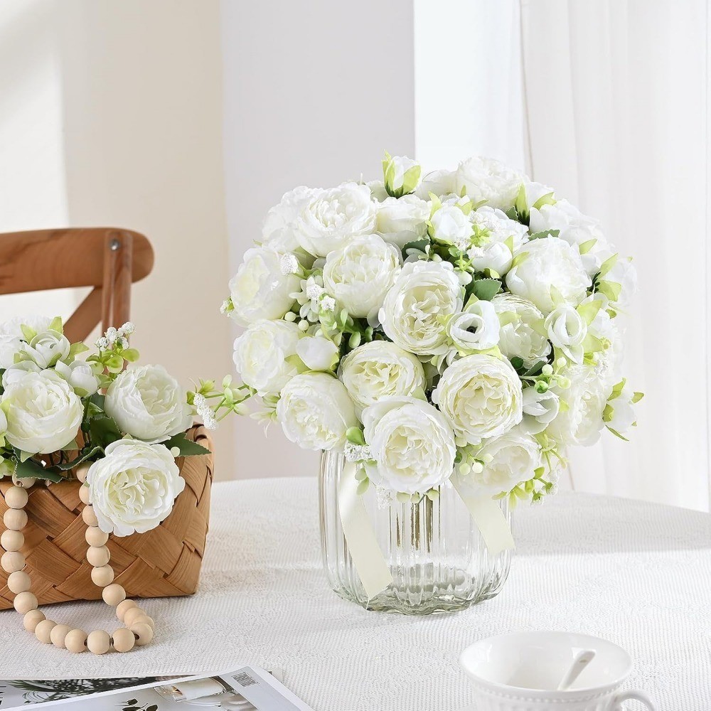 Artificial Peony Flowers 36 Heads Fake Bouquets Party & Celebration Decorations.