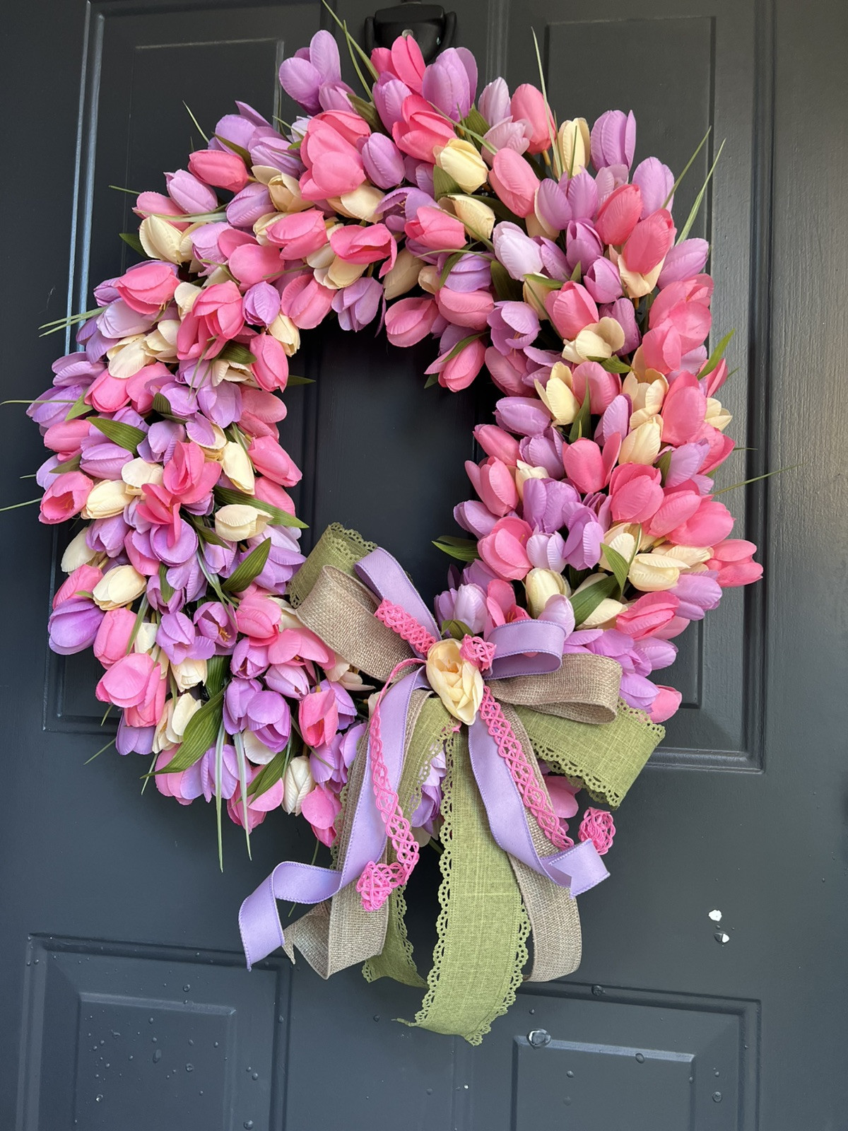 Tulip Wreath, Spring Wreath, Wreath For Mom, New Home Gift, Tulip Lover