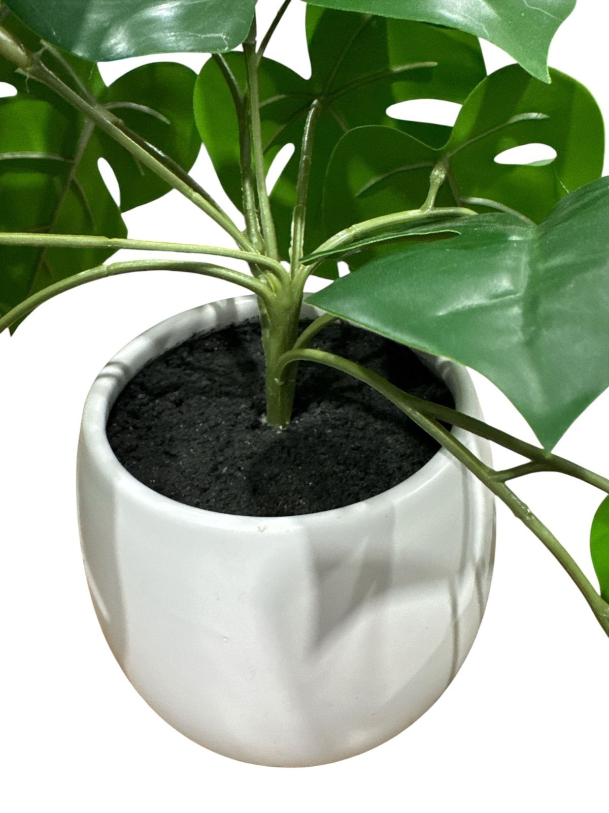 Artificial Monstera Leaf Plant In White Ceramic Pot By Threshold