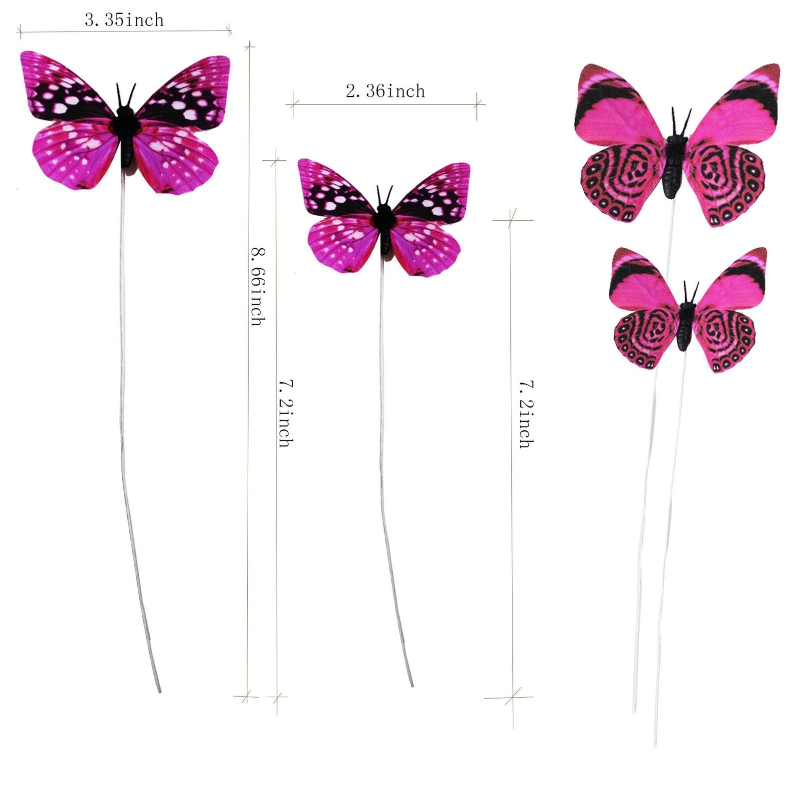 Perfso 12pcs 2size Butterfly Decorations, Simulated Butterflies, 3D Butterfly