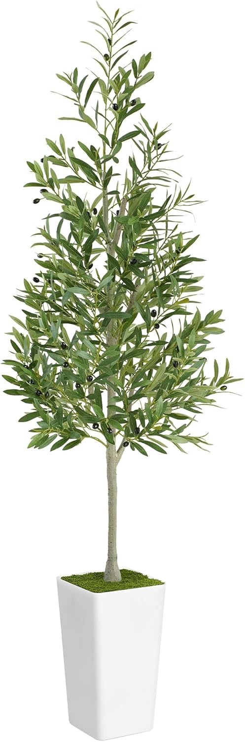 Artificial Olive Tree 6ft – Realistic Tall Fake Plants for Office 6ft, Write