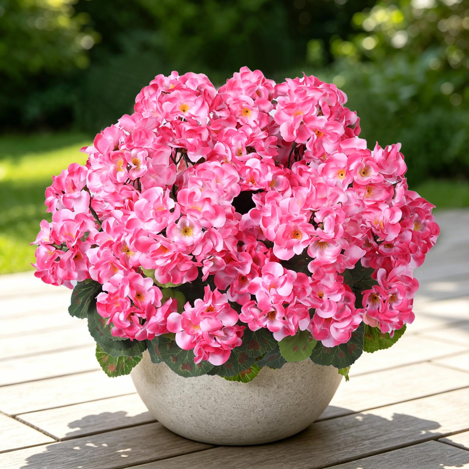 Artificial Geranium Flowers for Outdoors, 6 pcs Silk Geraniums Fake Flowers U…