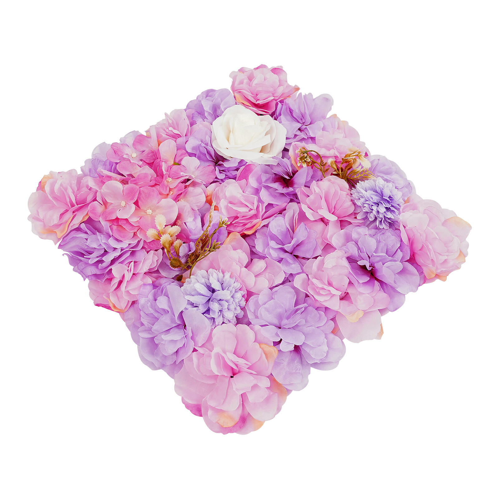 3D Flower Wall Panel-12 Pcs Artificial Flower Wall Background Silk Rose Mat