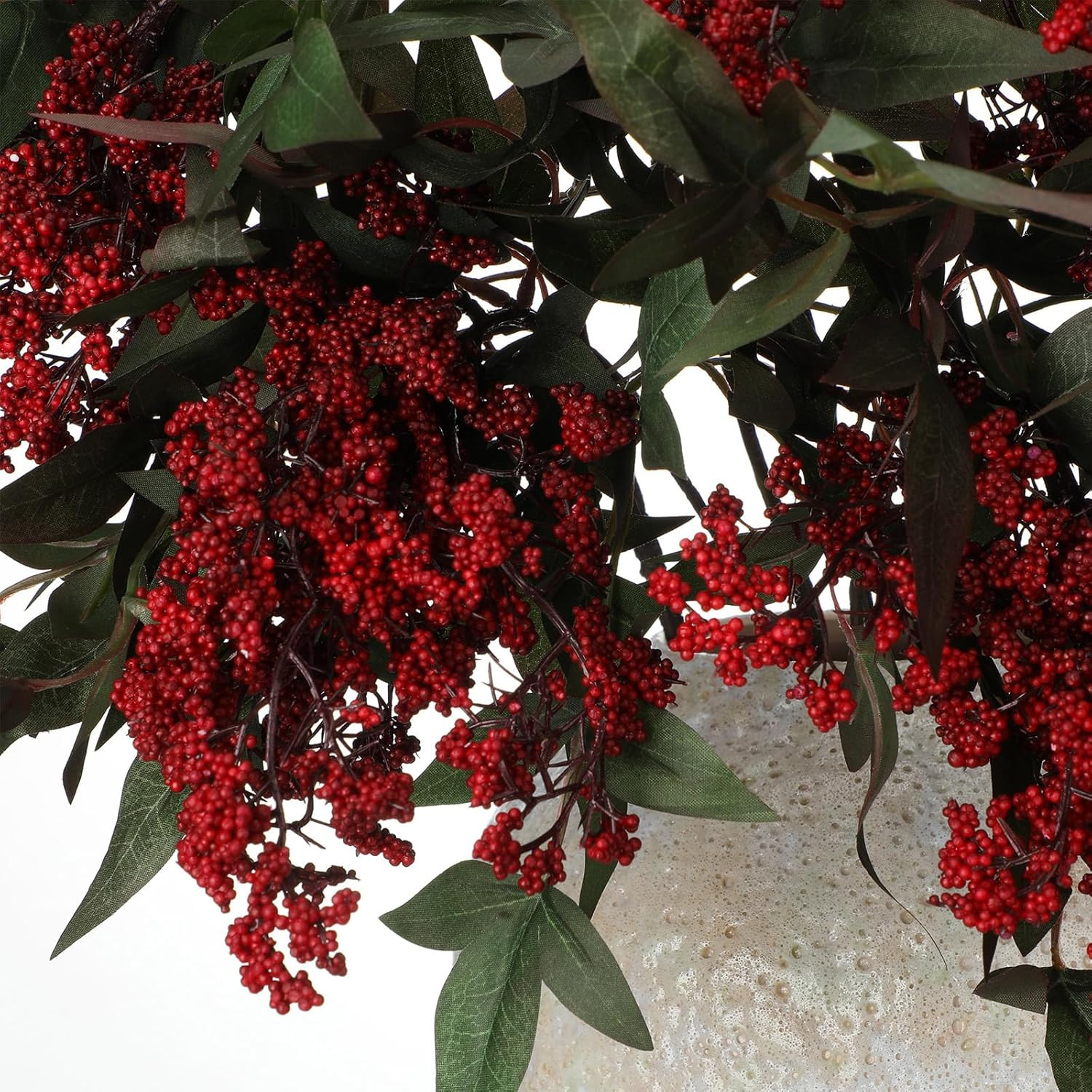 3 Pcs 35″ Red Faux Berry Stem for Fall Decor, Wedding & Home Accents
