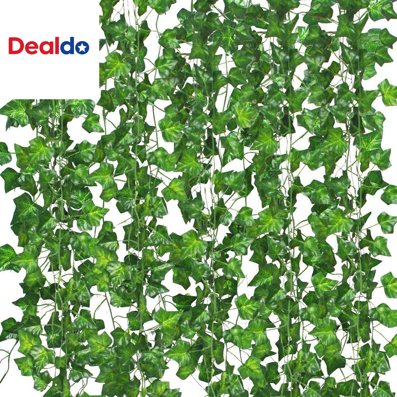 12 Pack Fake Vines for Room Decor Artificial Ivy Garland with Clip Green Flowers
