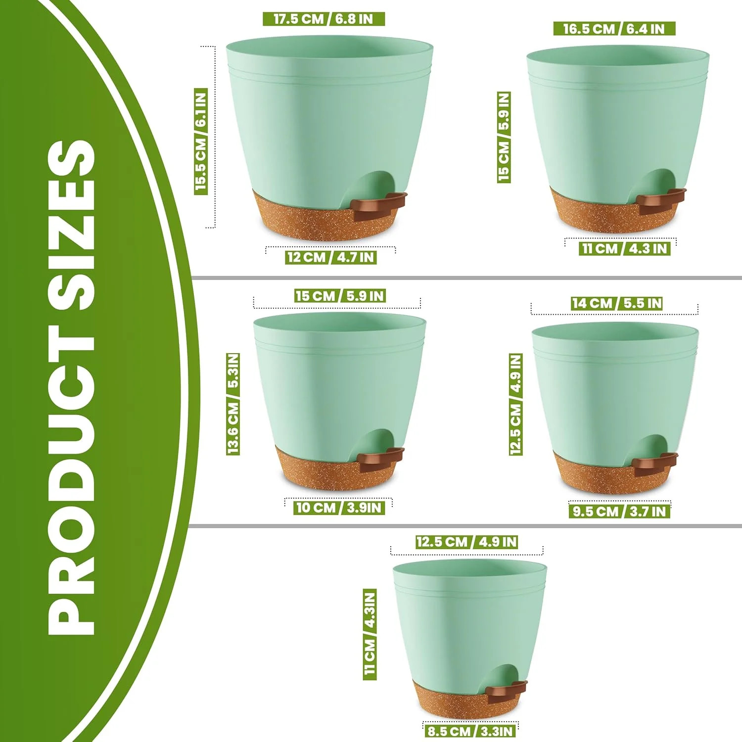 Utopia Home Self Watering Pots for Indoor Plants, Planters for Indoor Plants, Mu