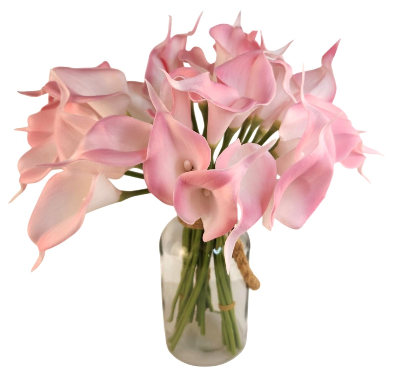 Blush Pink Faux Calla Lily Stems 15 Inch Wedding Artificial Flowers Spring Event