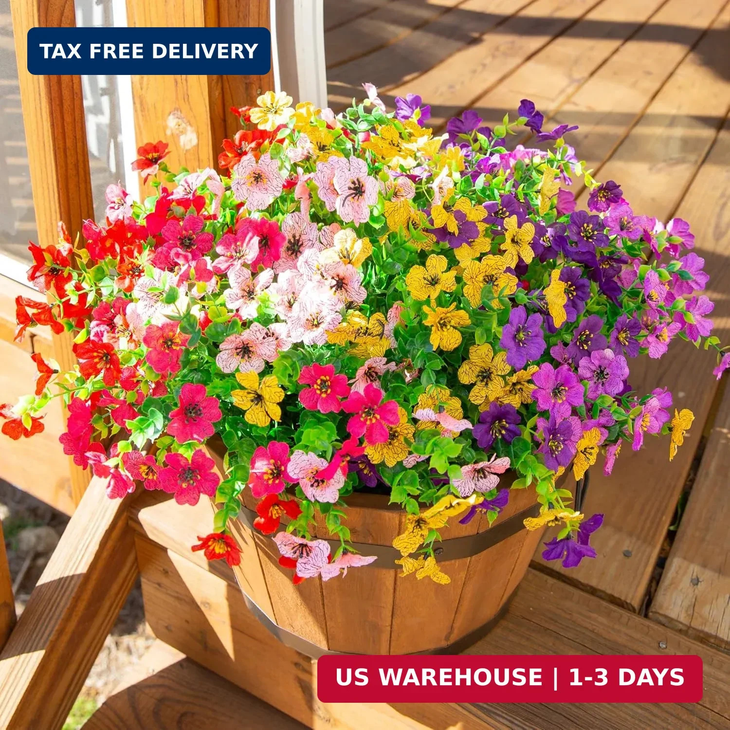 HyeFlora Artificial Flowers for Outdoor Indoor Garden Home Decoration, Faux Flow