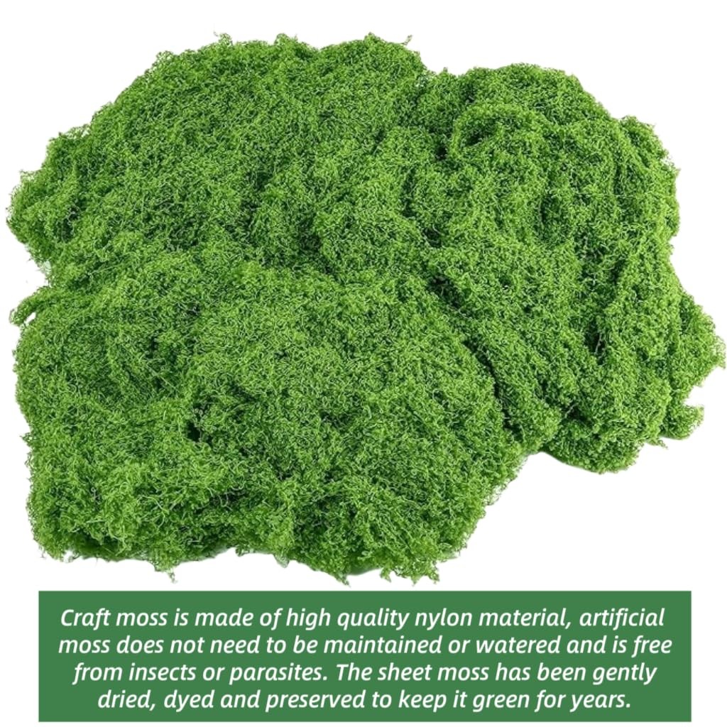 16OZ Artificial Moss for Crafts Decorative Artificial Faux Moss for Plant Cra…