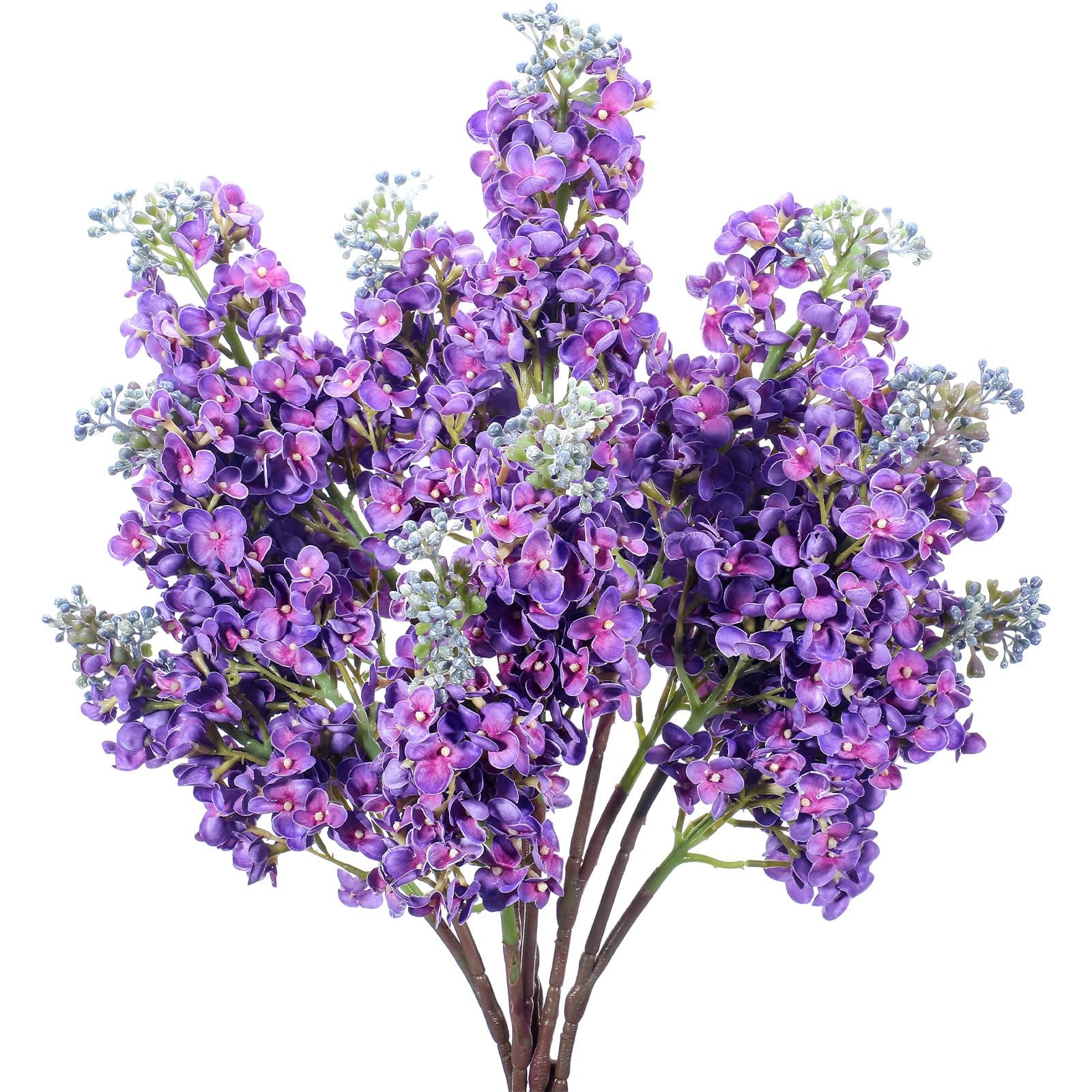 Thiccywoov 6 Pcs 25 Artificial Lilac Flowers Fake Delphinium Antirrhinum Stem…