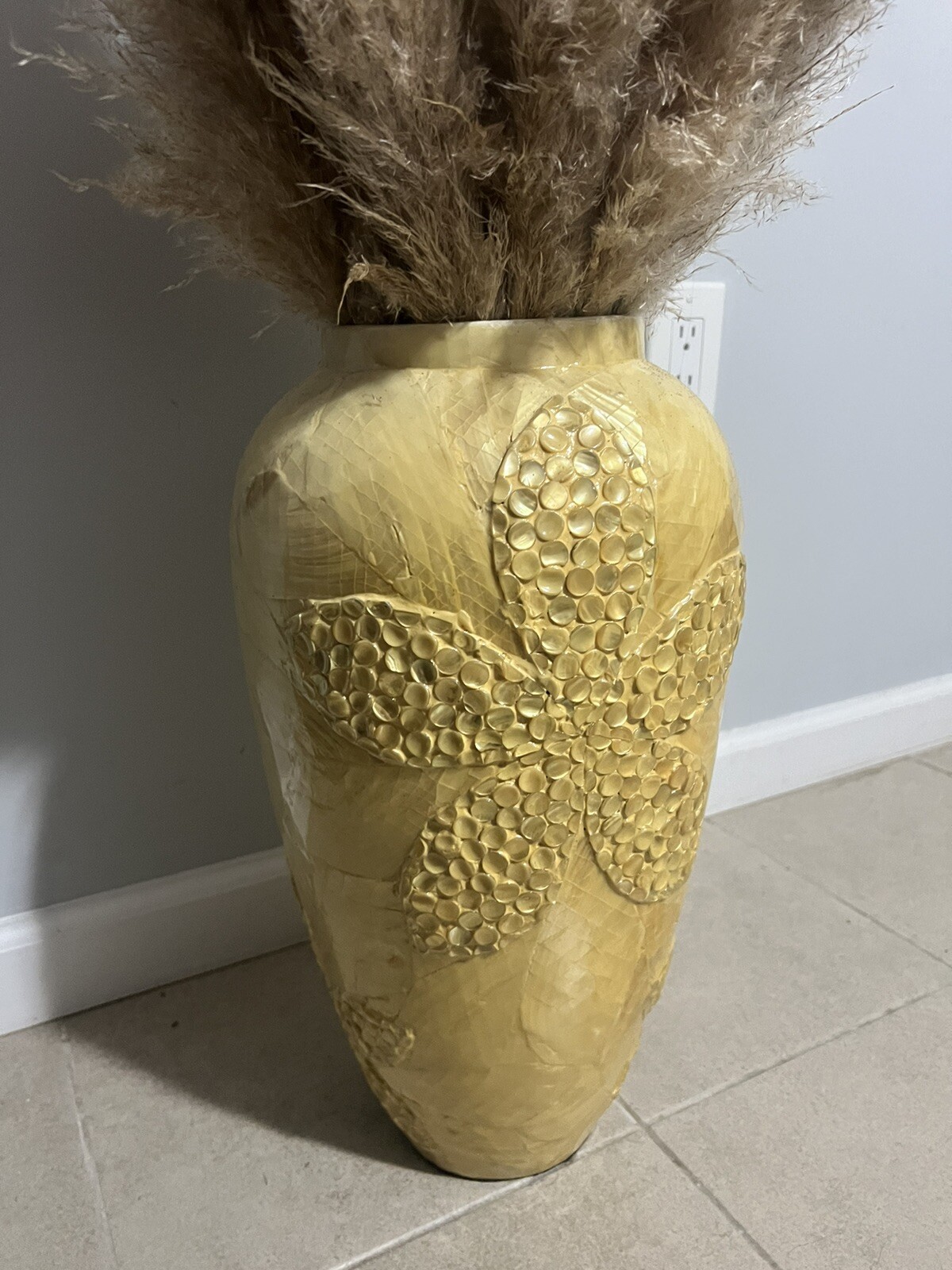 Floor Vase With Pampas Grass