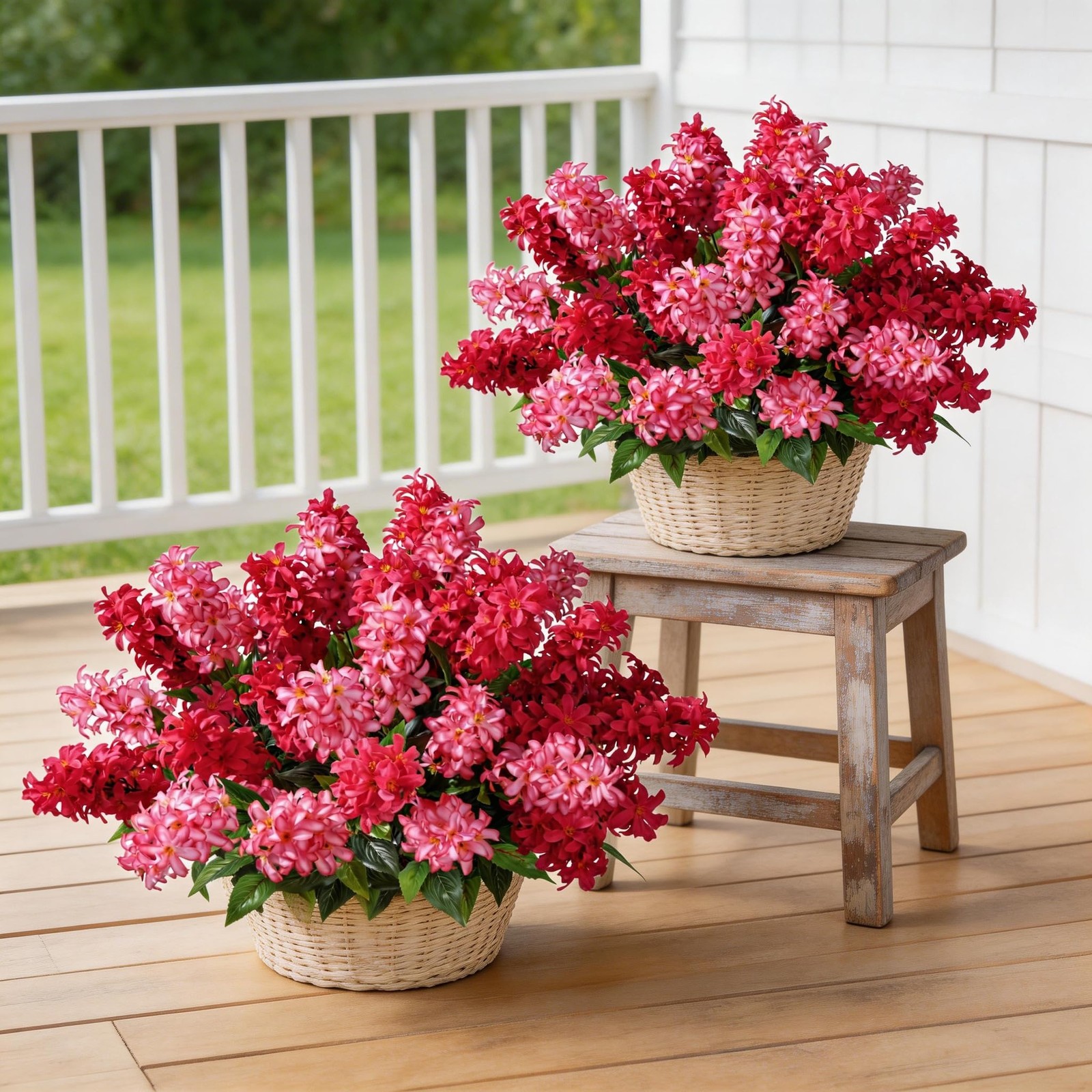 Artificial Flowers 3 Pcs Hyacinth Fake Flowers 19.69” Silk Flowers for Outsid…