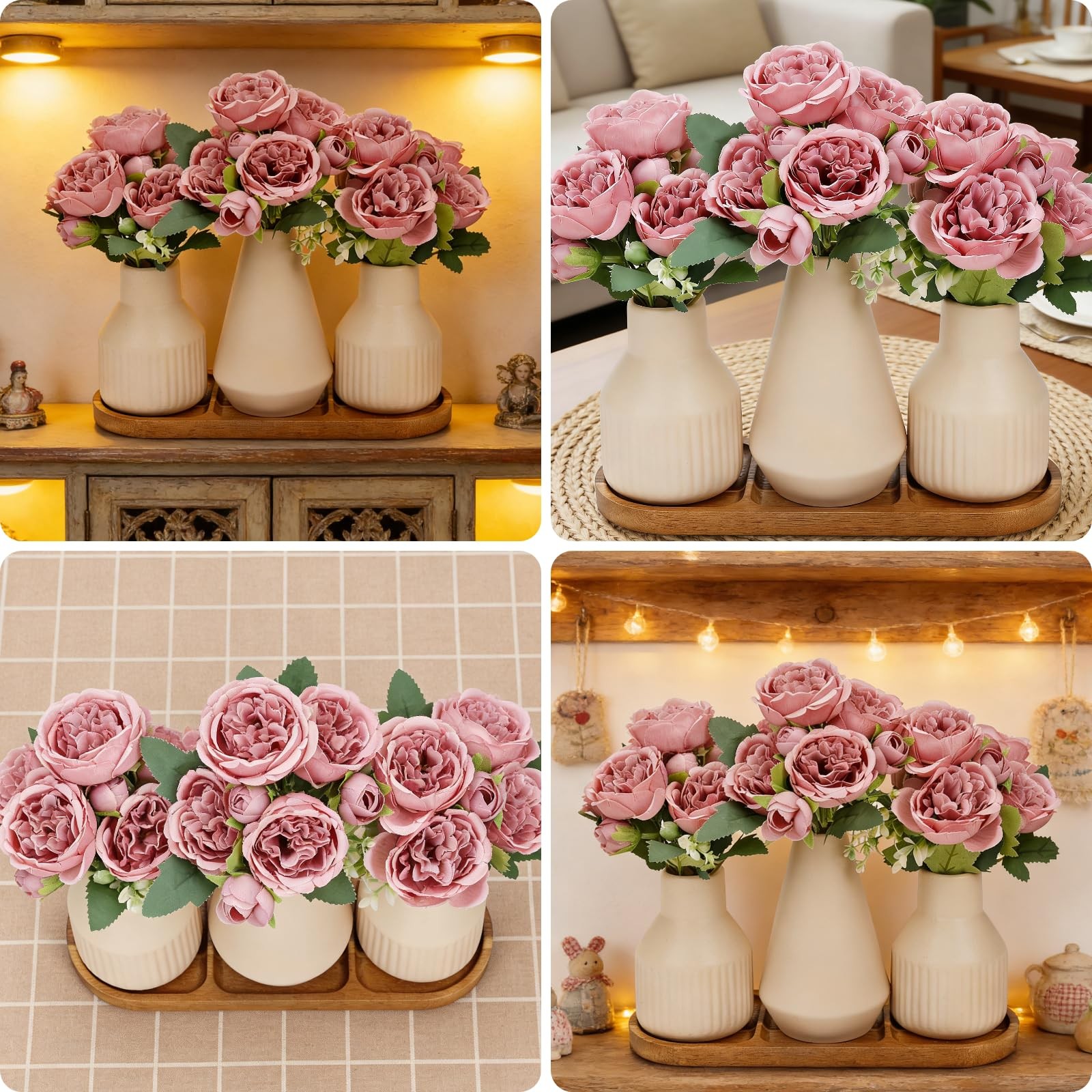 Nagobi Flower Table Centerpiece – Dining Table Centerpiece Decor Set of 3 Fak…