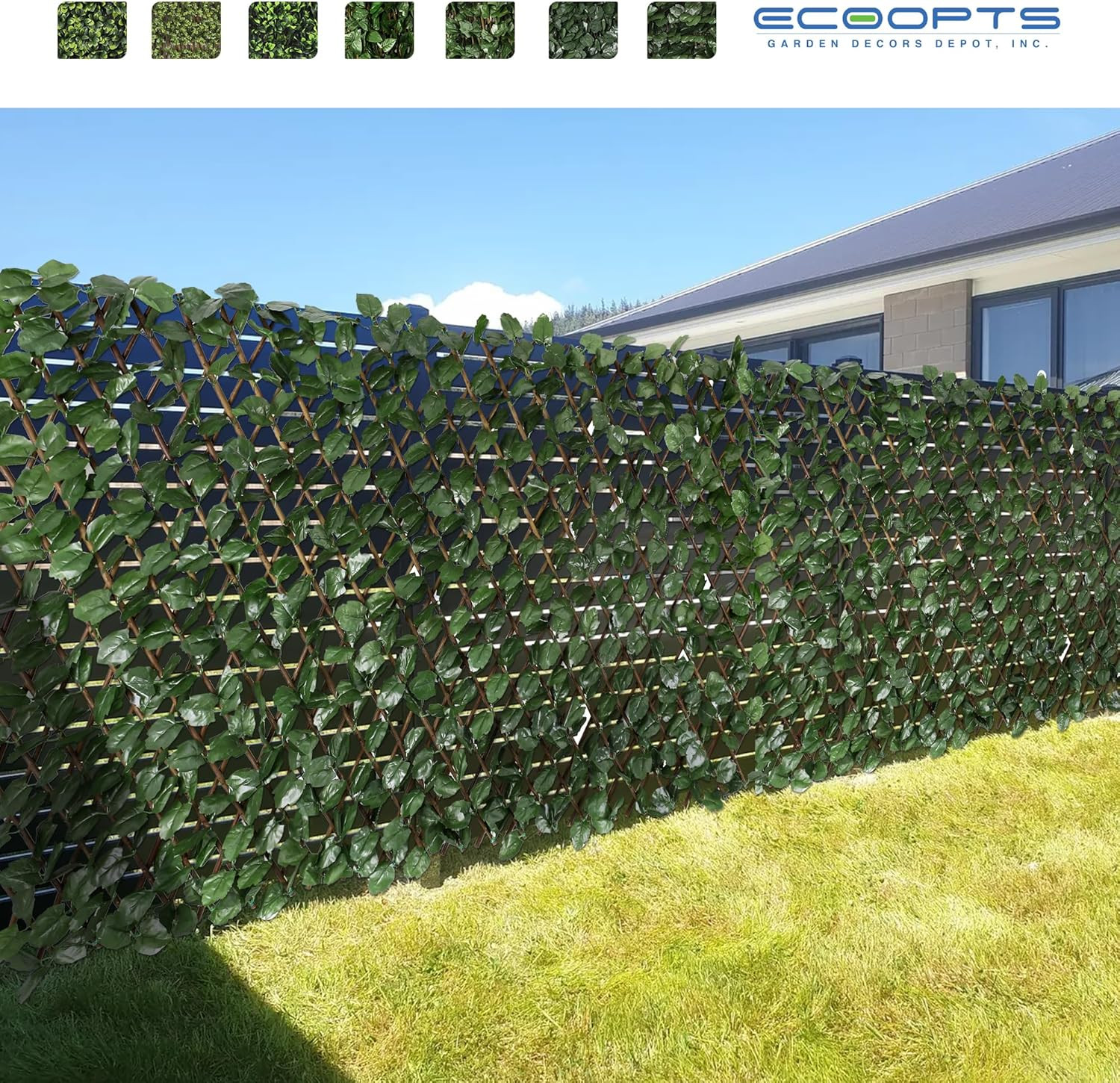 Expandable Artificial Leaf Faux Ivy Sweet Potato Leaves Privacy Fence Screen, St