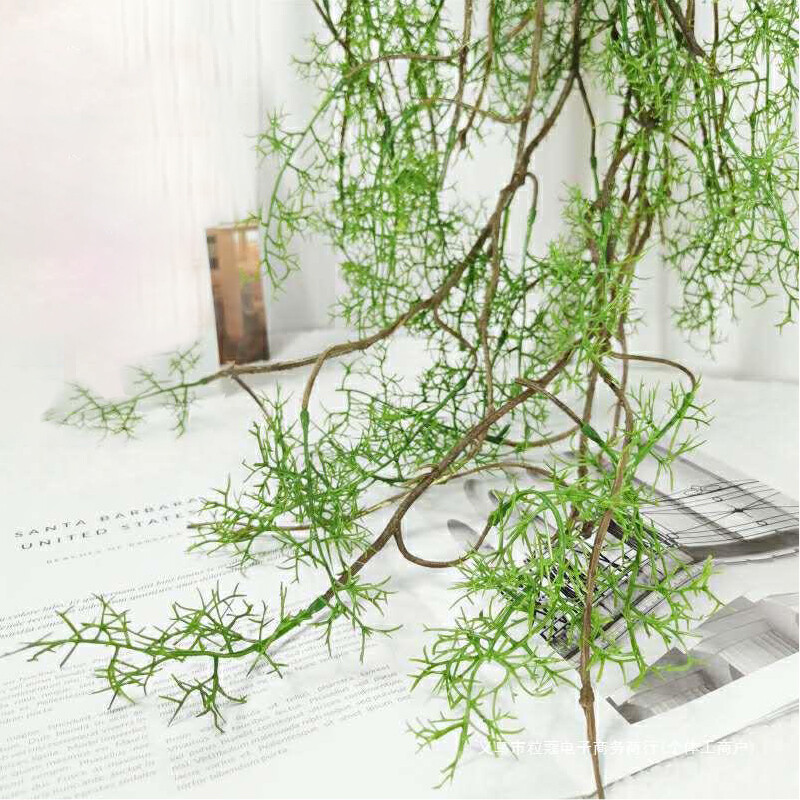 57 inch Artificial Green Twig Vines Faux Water Plants Rattan for Wall Decoration