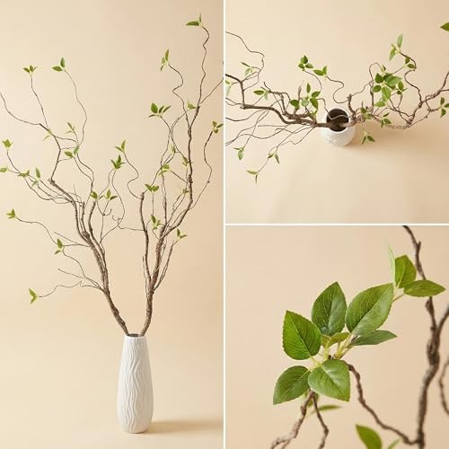 CEGIKMOQ 2 pcs 57 inch Bendable Artificial Branches with Green Leaves Vines F…
