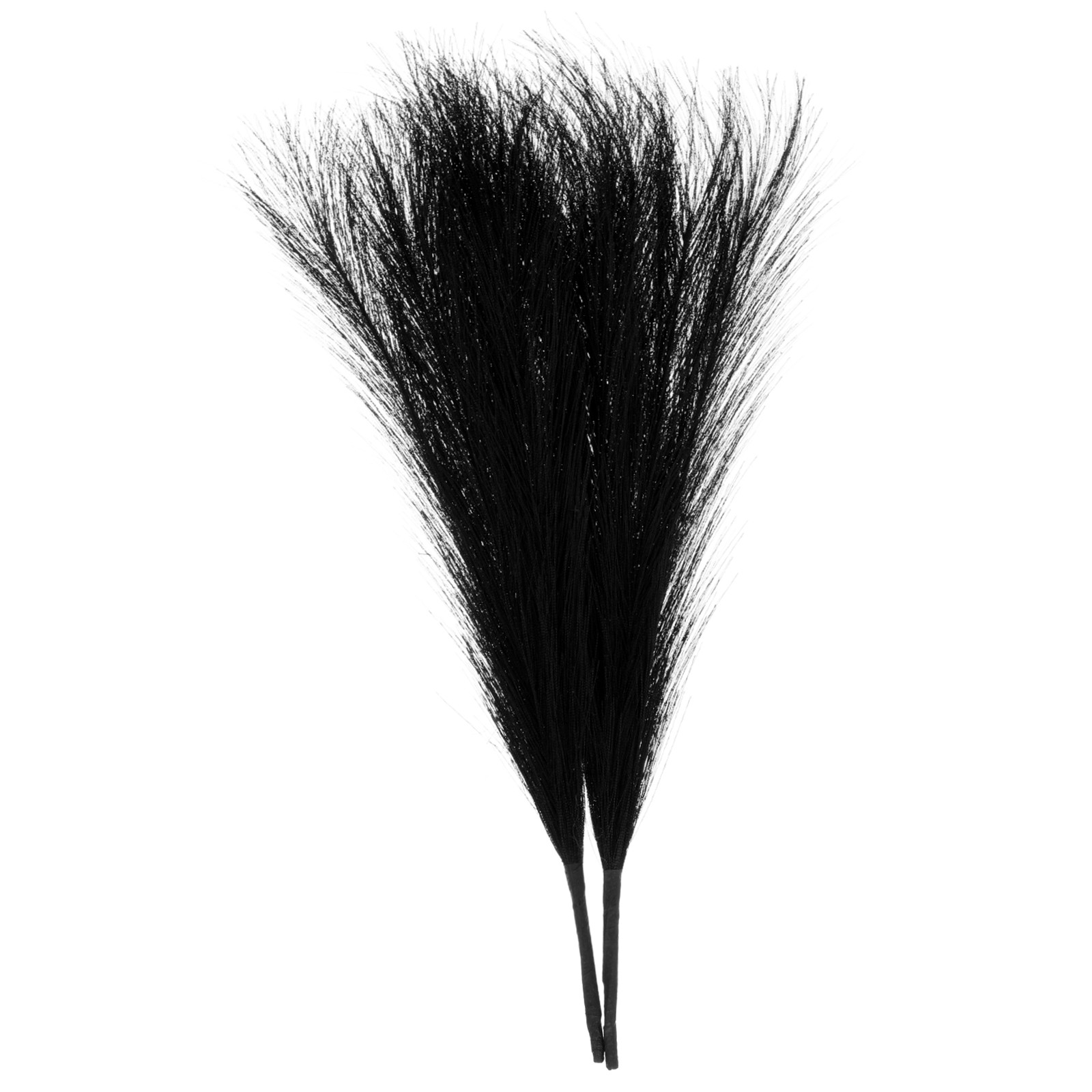 2pcs Faux Pampas Grass 17 Inch 10 Stem Artificial Grass for Decor, Black