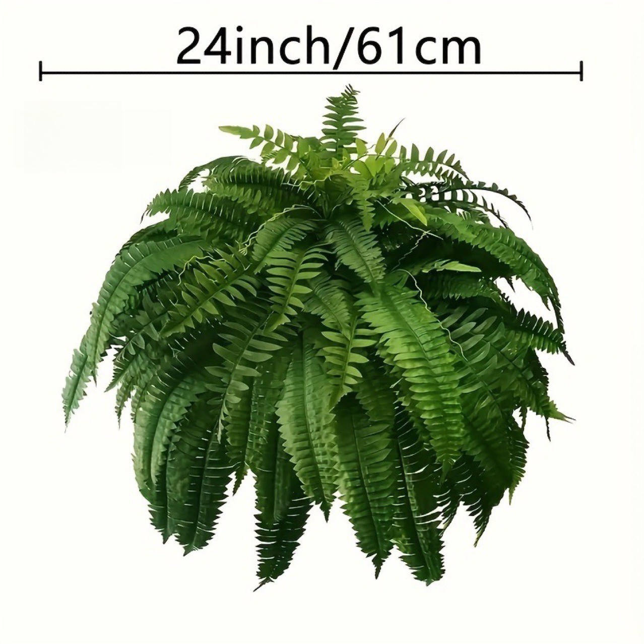 2X Fake Ferns Faux Boston Ferns 24″ Artificial Plants 60 Leaves for Each Bouquet