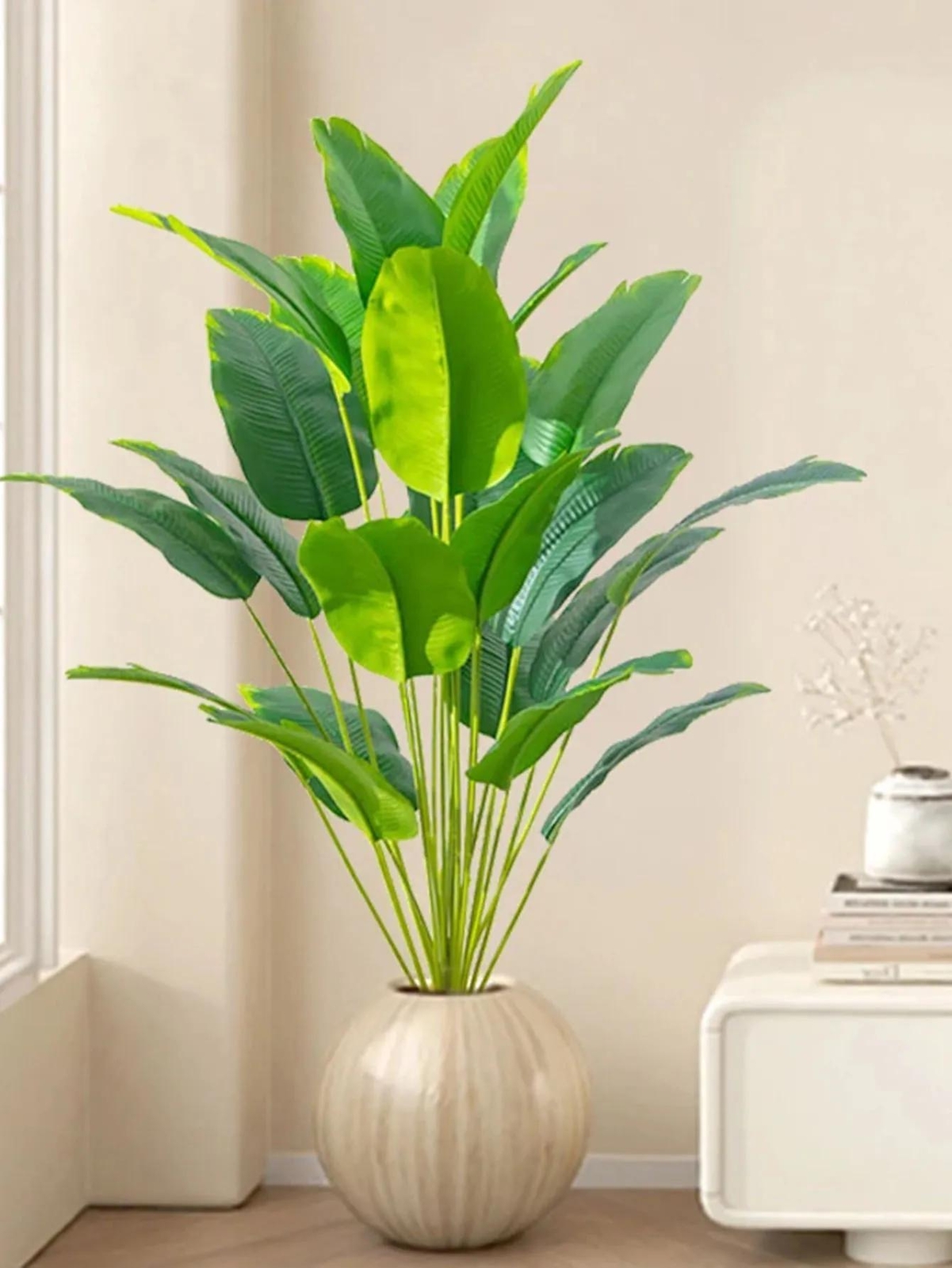 Artificial Palm Tree Large Fake Banana Plant Real Touch Leaves Home Garden Decor