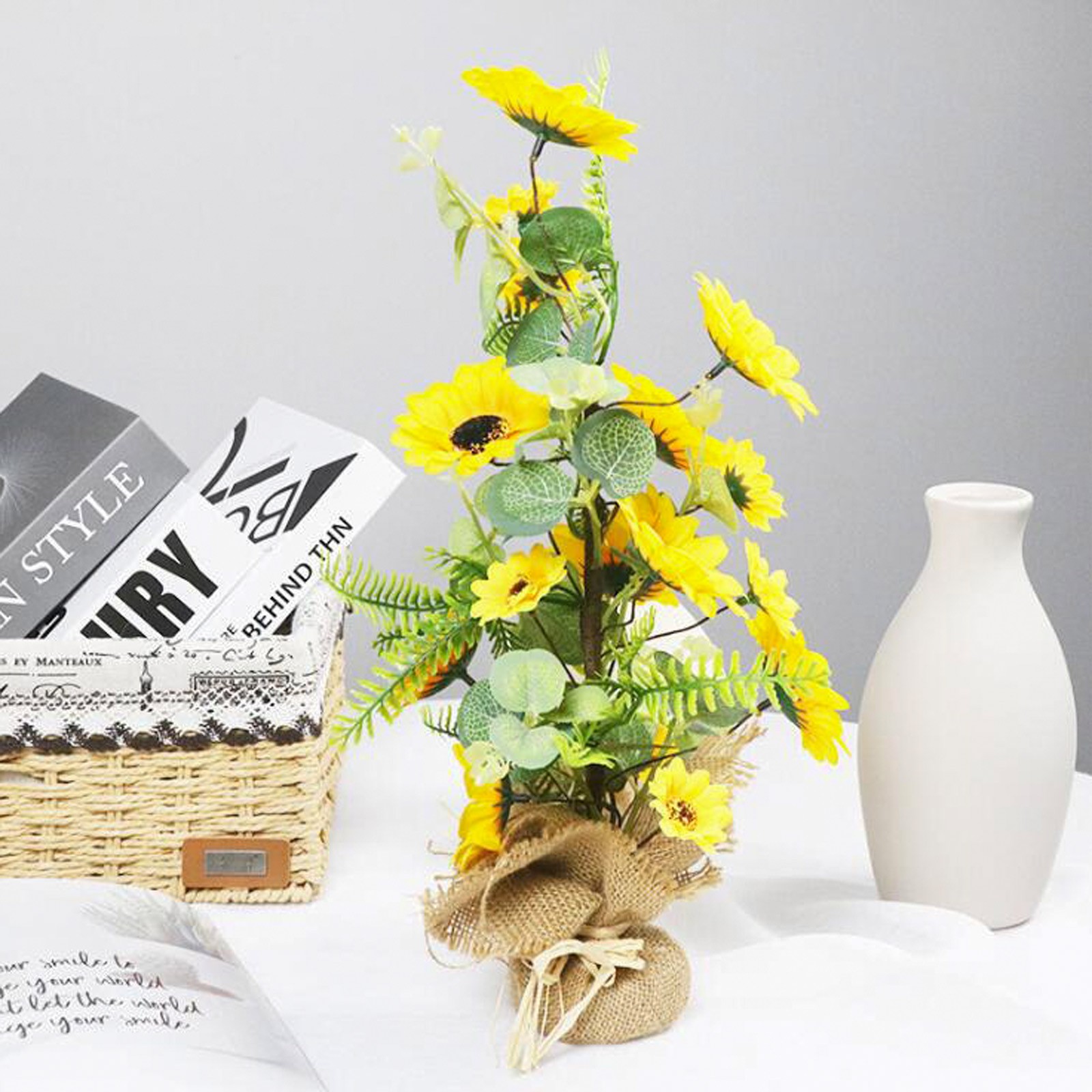 22x42cm Mini Sunflower Tree Artificial Plant For Home & Mall
