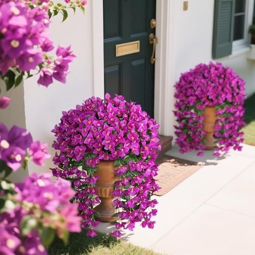 Artificial Fake Hanging Flowers Plants for Outdoor Outside Spring Summer Decorat