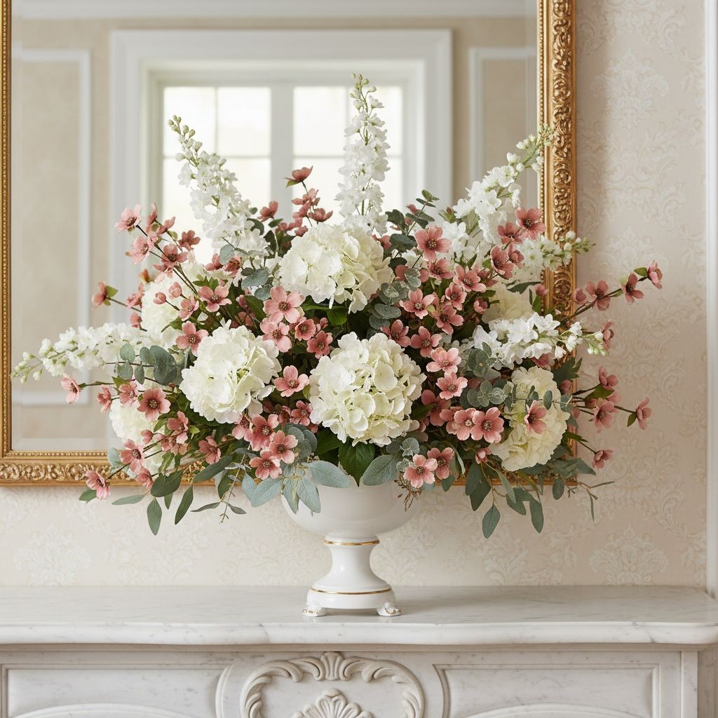 Dusty Rose Dogwood Stems Artificial Dogwood Flowers Faux Floral Branches Cottage