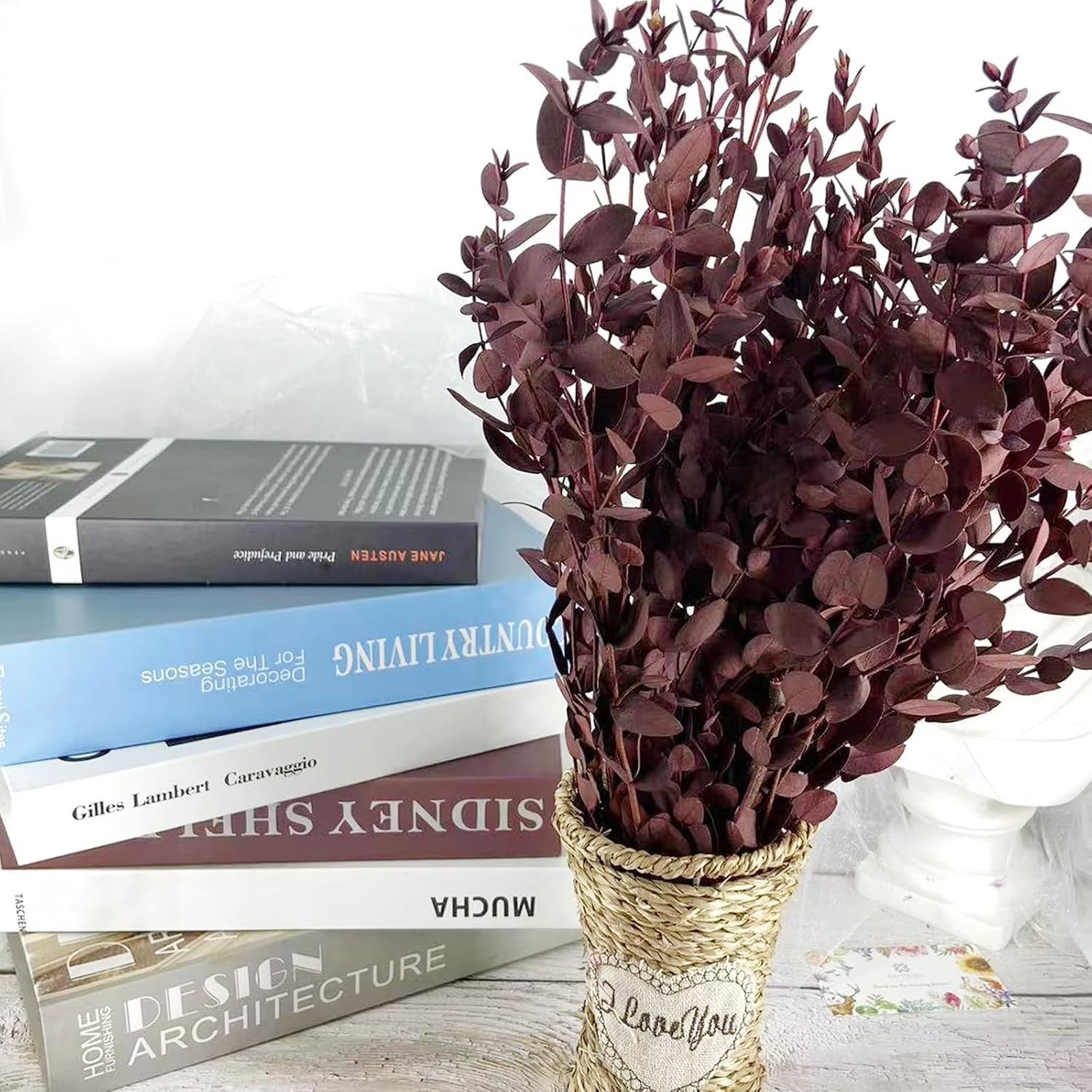 Preserved Dried Eucalyptus Greenery Stems, 20+ Pcs 16 inches Natural Long Las…