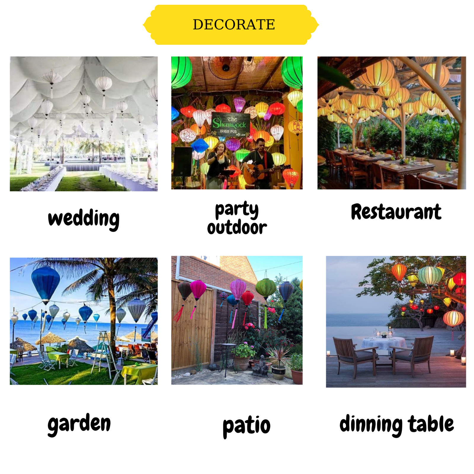 18″ Hand Painted yellow Silk Lantern Vietnamese Hanging Lamp Shade Wedding Party