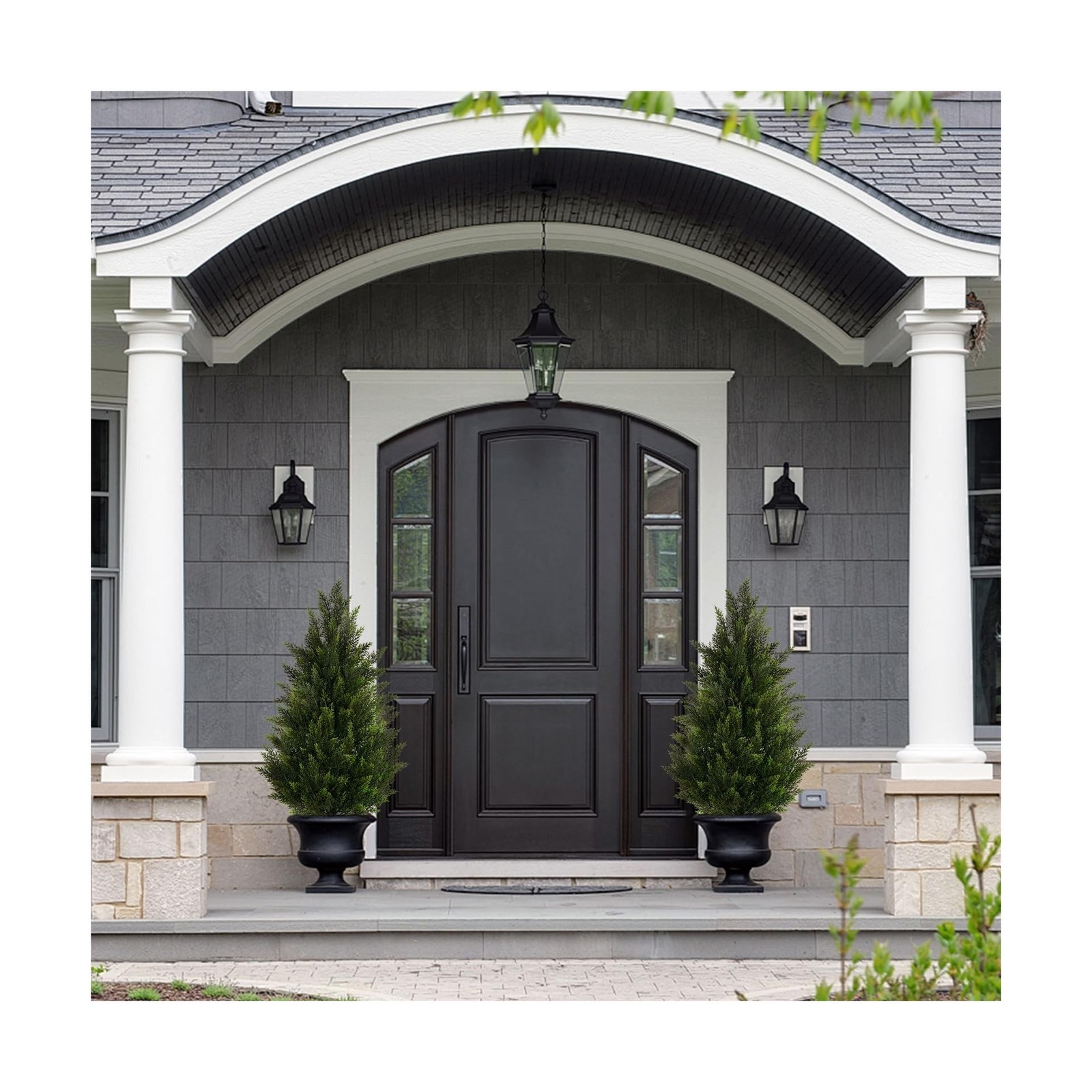 Artificial Topiary Cedar Trees 3FT Tall 2 Set, Outdoor Indoor Faux Pine Shrub…