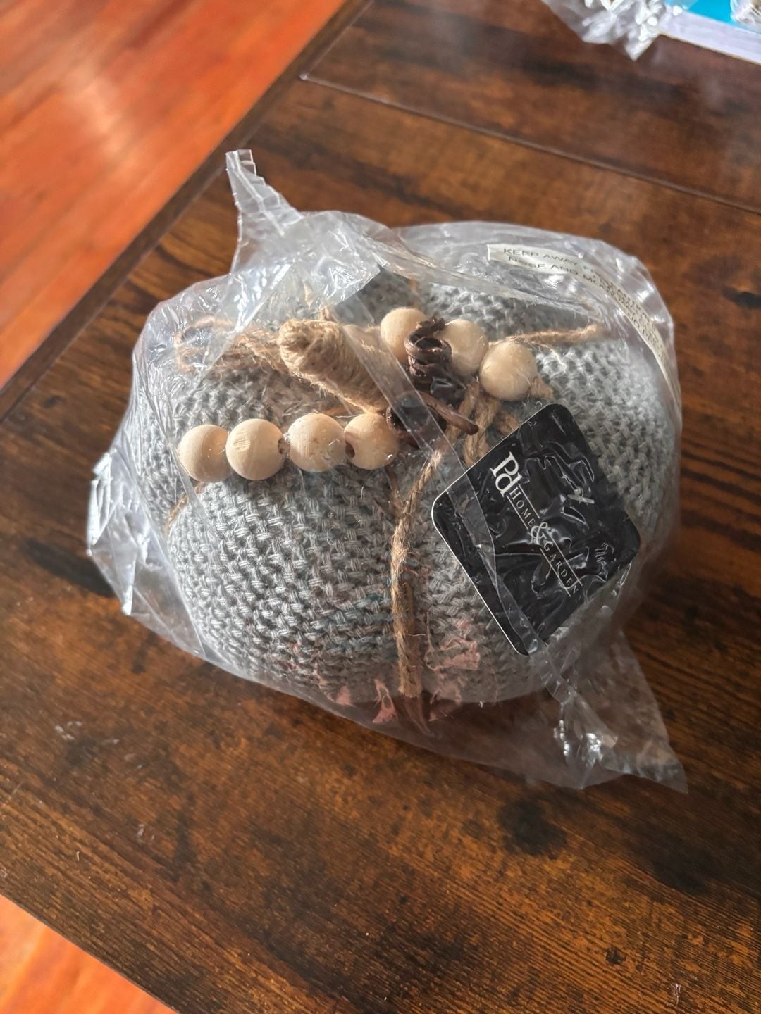 PD Home & Garden Gray Knit Decor Pumpkin 4 items -available price is for one .