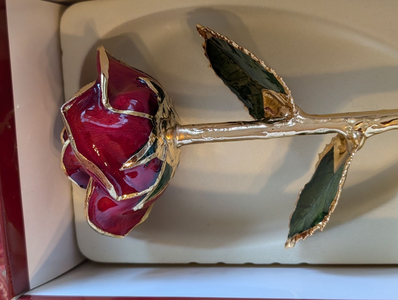 Living Gold Real Rose Dipped in 24k Gold With Box & Certificate Love Anniversary