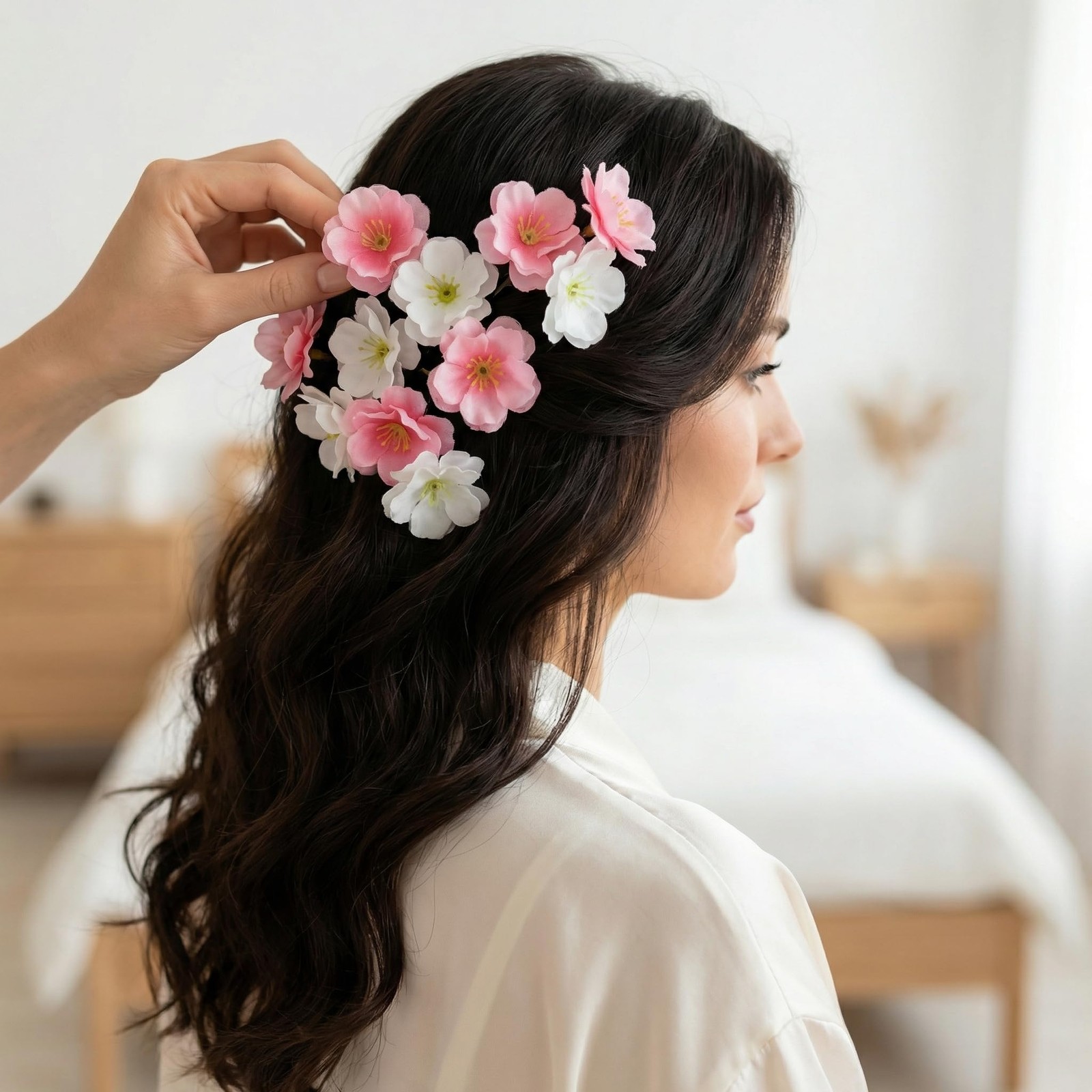 100 Pcs Fake Cherry Blossoms Artificial Sakura Flower Heads
