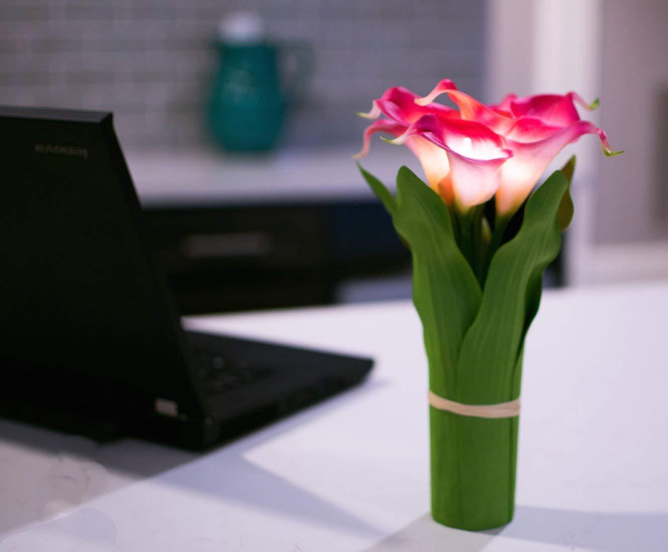Home Seasons LED Artificial Flower LightUp Pink Lily Home Decor Battery Operated
